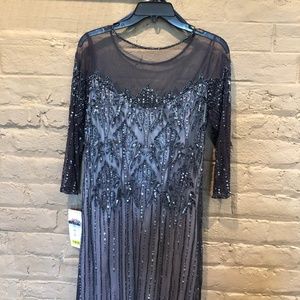 Never been worn! Embroidered navy evening wear